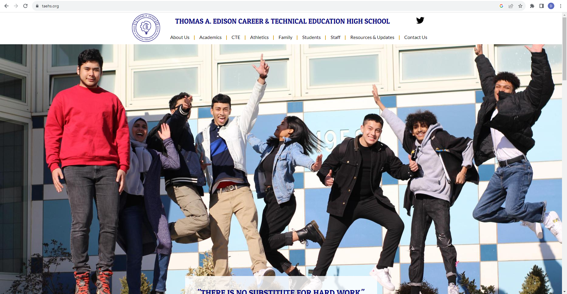 Taehs website homepage
